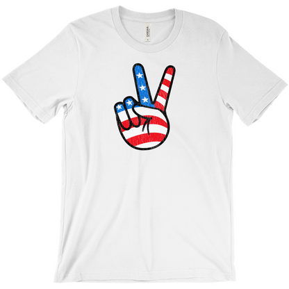 Peace Sign Patriotic USA Vintage T-Shirt