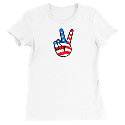 Peace Sign Patriotic USA Vintage Women's T-Shirt