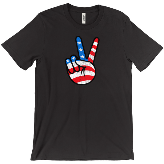 Peace Sign Patriotic USA Vintage T-Shirt