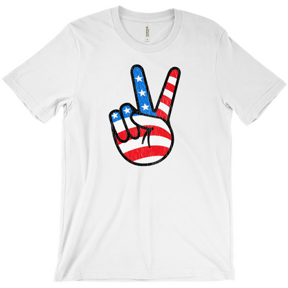 Peace Sign Patriotic USA Vintage T-Shirt