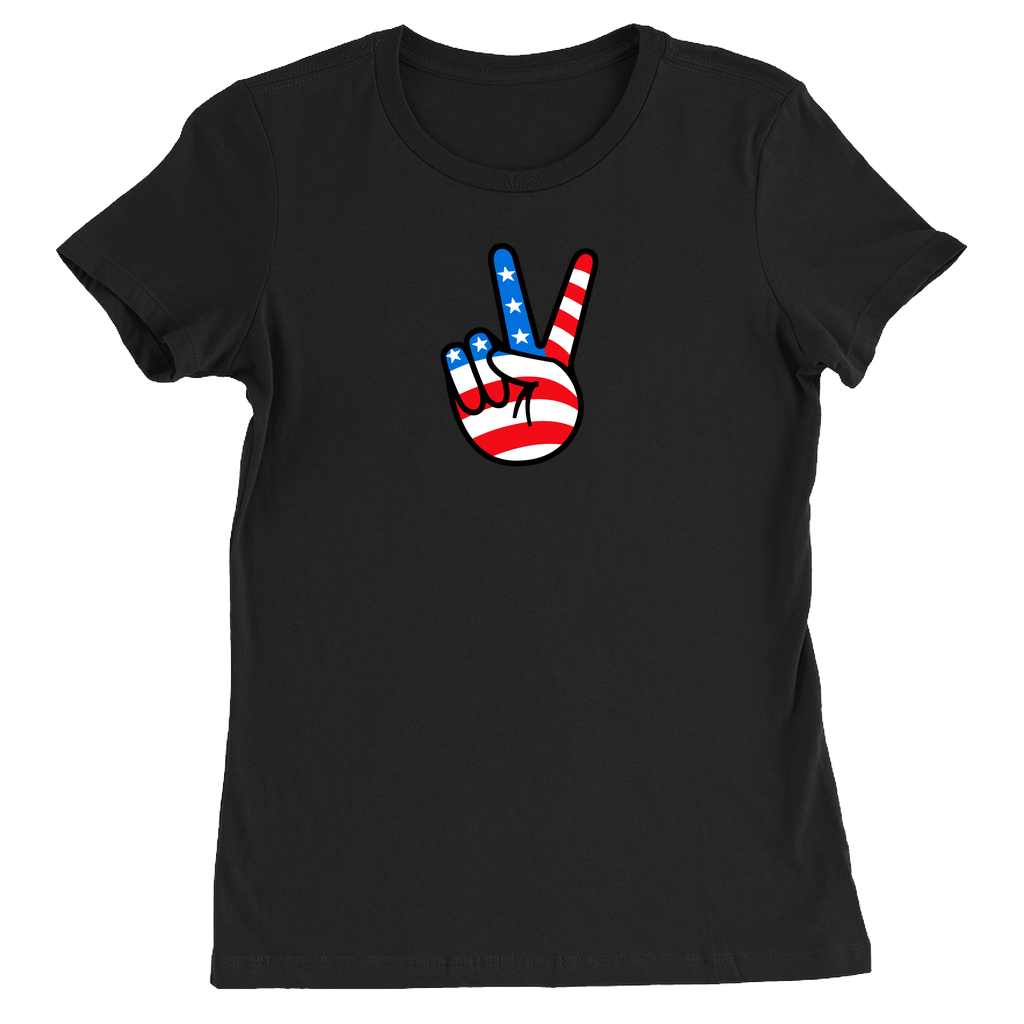 American Peace Sign Women's T-shirt Black