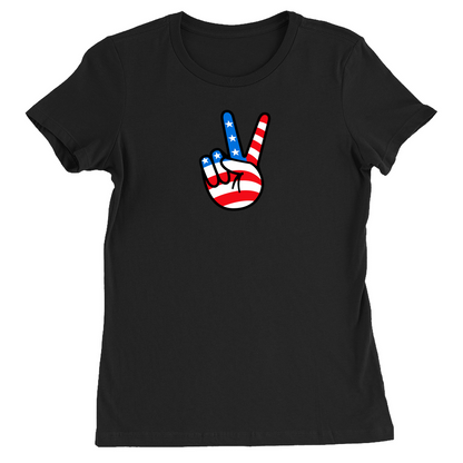 American Peace Sign Women's T-shirt Black