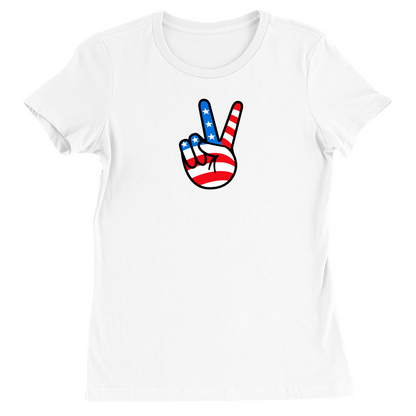 American Peace Sign Women's T-shirt White