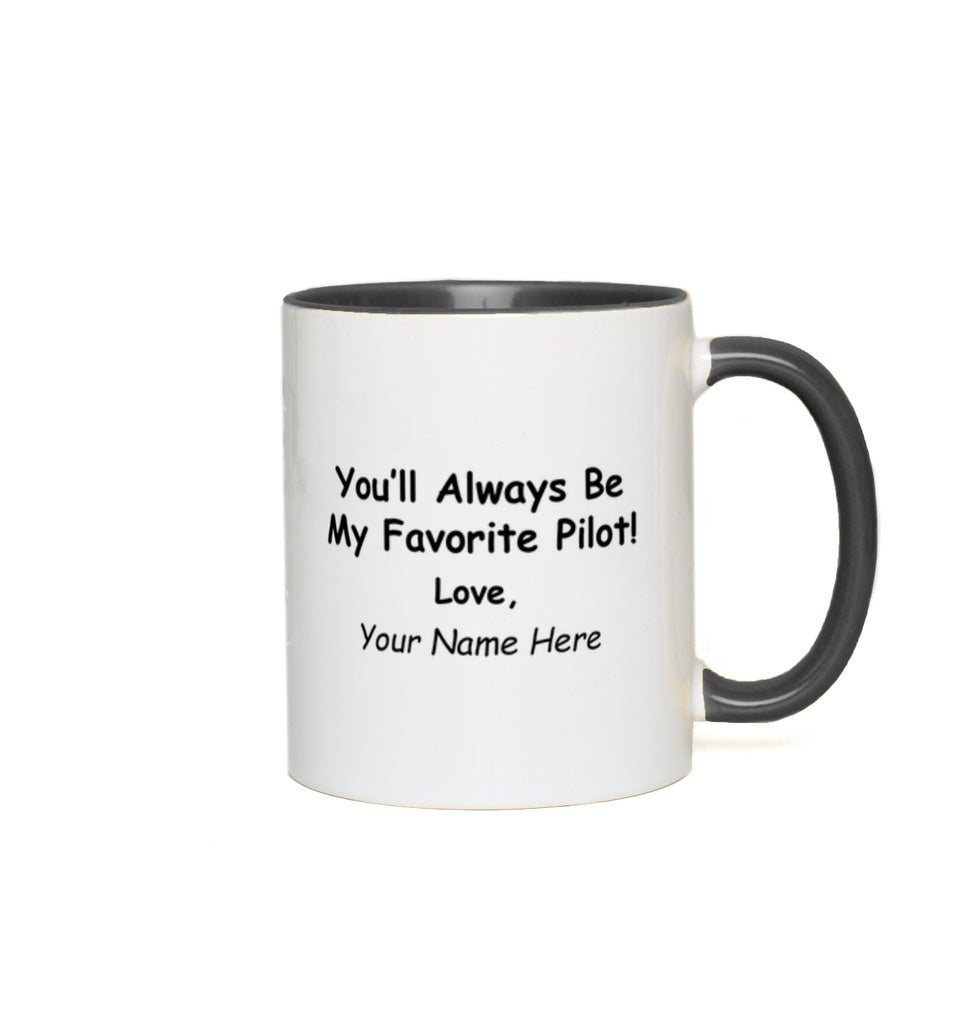 Best Pilot Ever Black and White Personalized Coffee Mug with Message