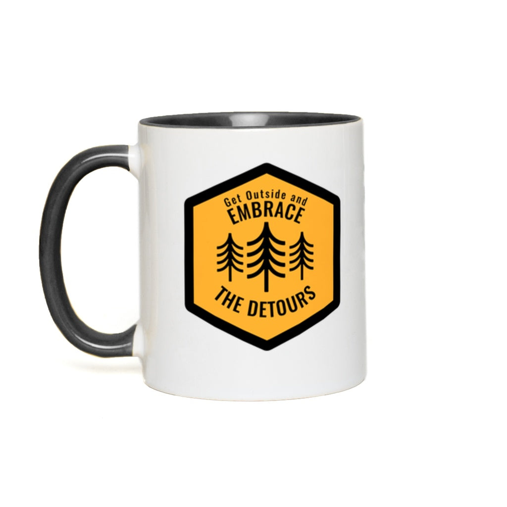 Get Outside and Embrace the Detours Coffee Mug Black
