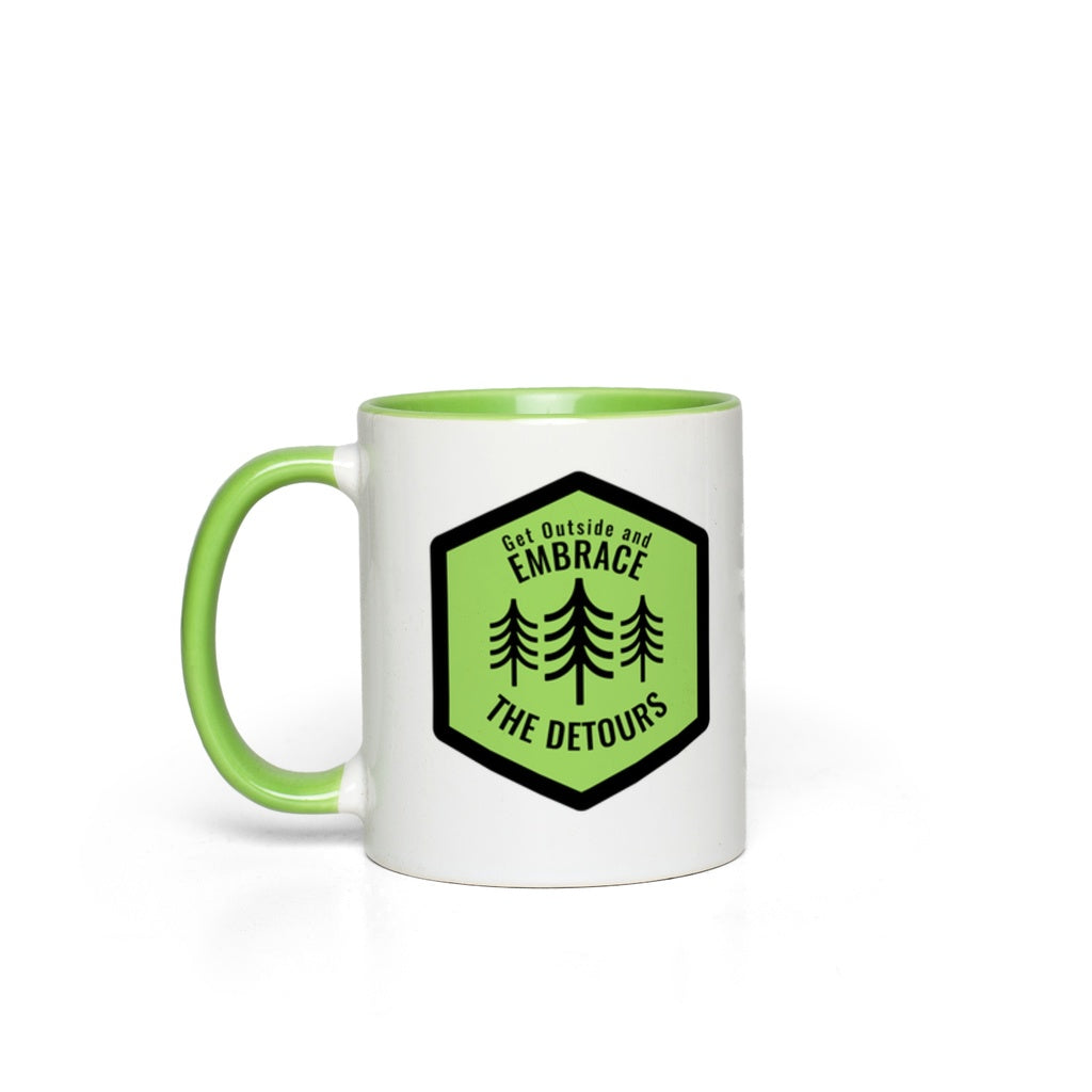 Get Outside and Embrace the Detours Coffee Mug Green
