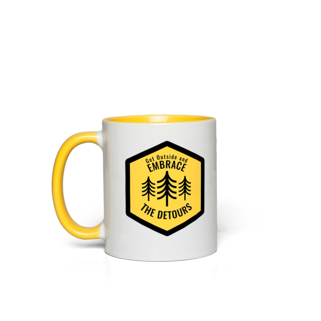 Get Outside and Embrace the Detours Coffee Mug Yellow