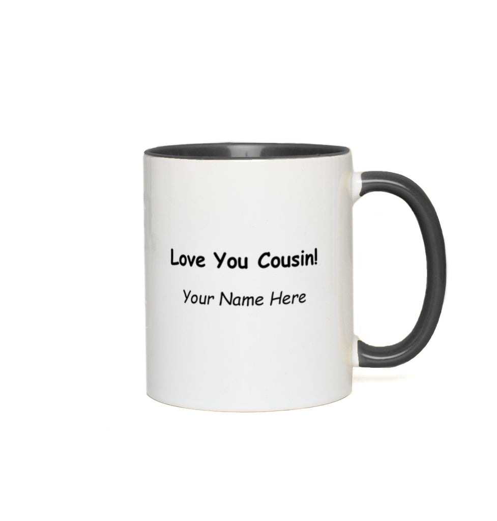 Best Cousin Ever Black and White Personalized Coffee Mug with Message