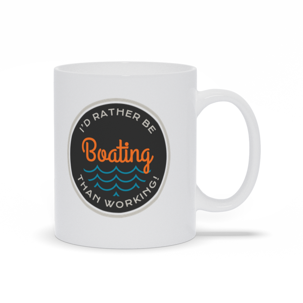 I'd rather be boating than working personalized coffee mug.
