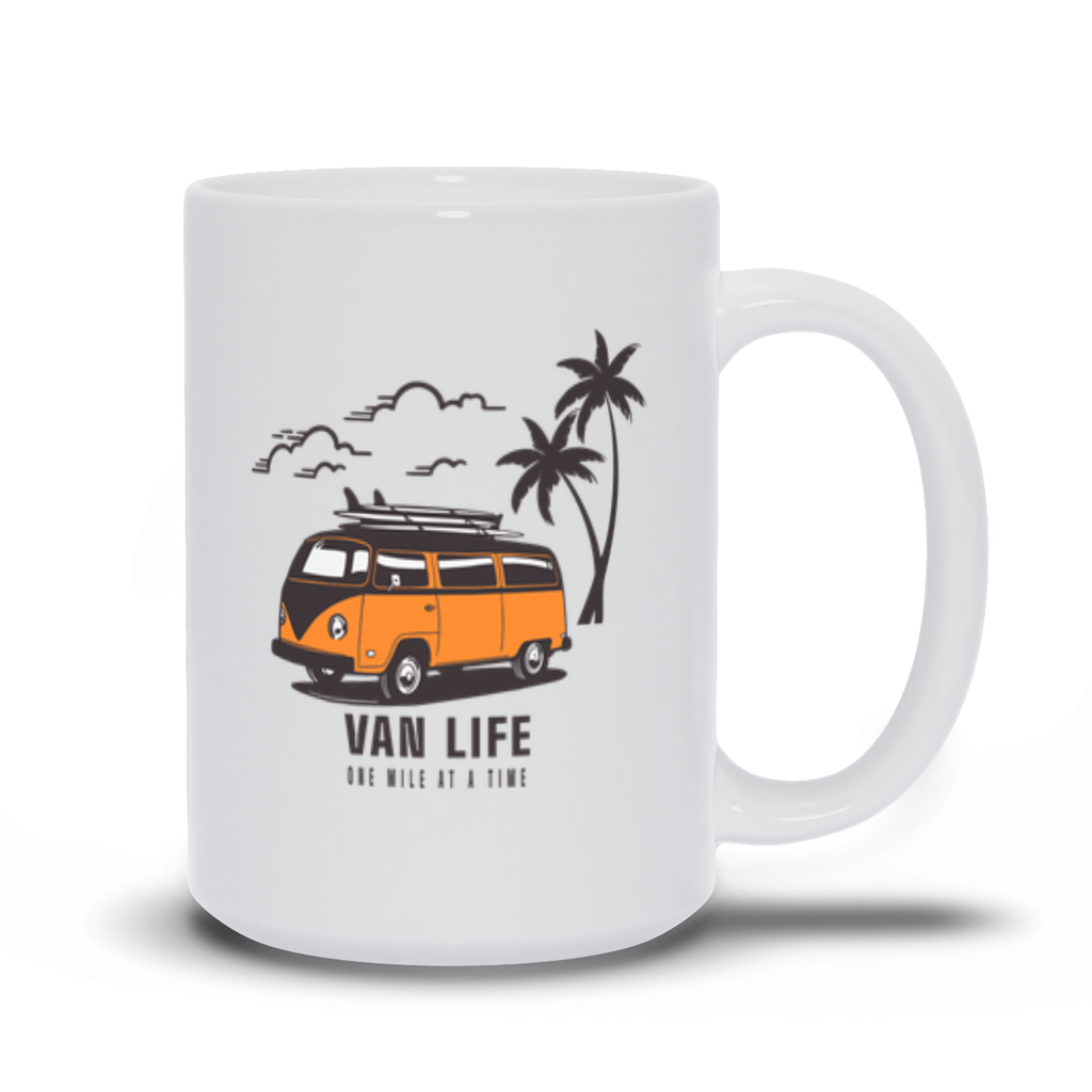 Coffee Mug Van Life One Mile At A Time 15oz