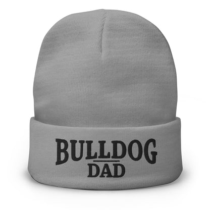 Bulldog Dad Embroidered Beanie