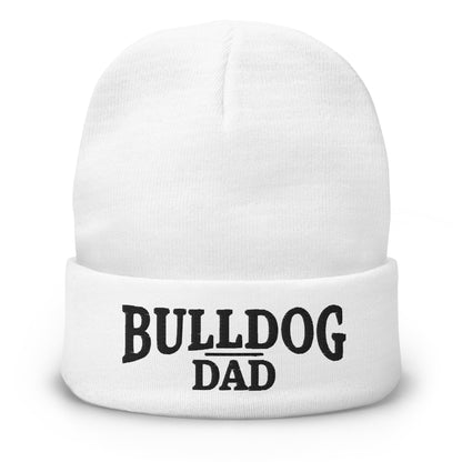 Bulldog Dad Embroidered Beanie