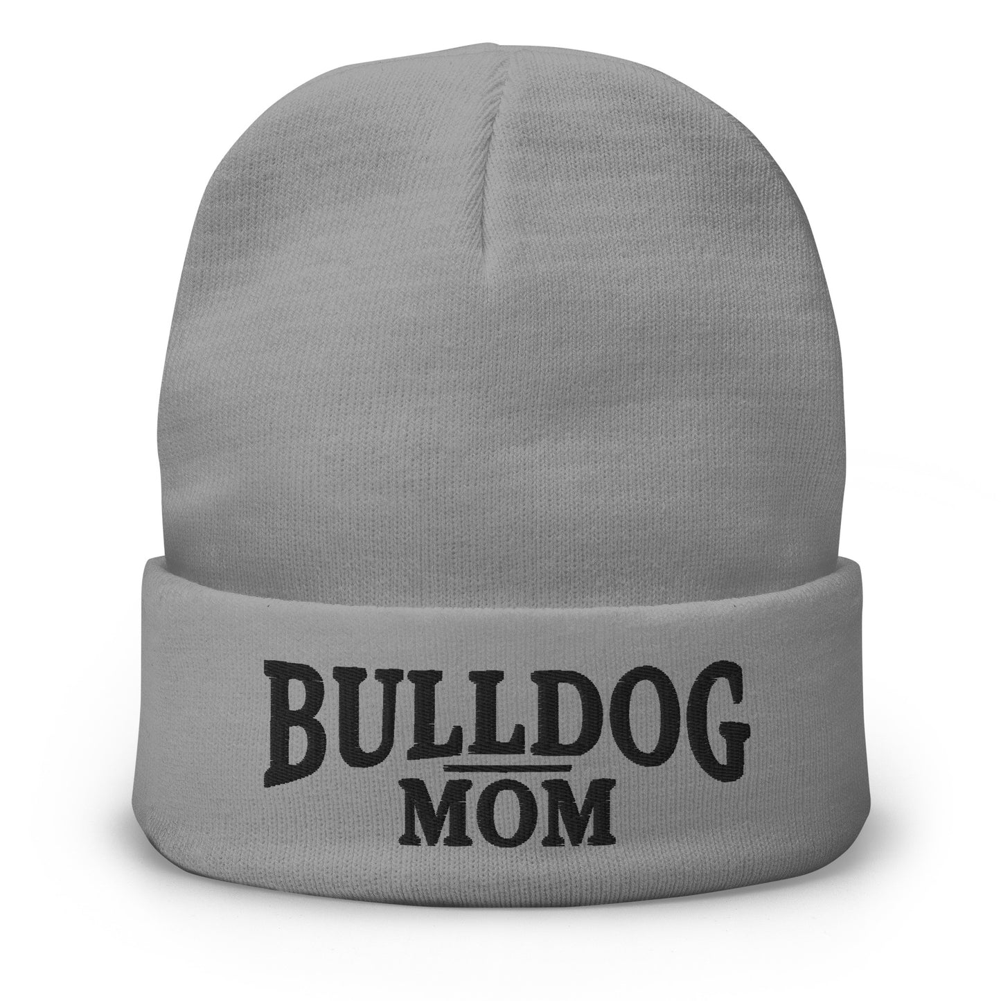 Bulldog Mom Embroidered Beanie