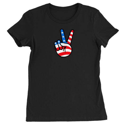 Peace Sign Patriotic USA Vintage Women's T-Shirt