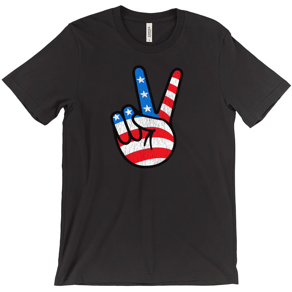 Peace Sign Patriotic USA Vintage T-Shirt