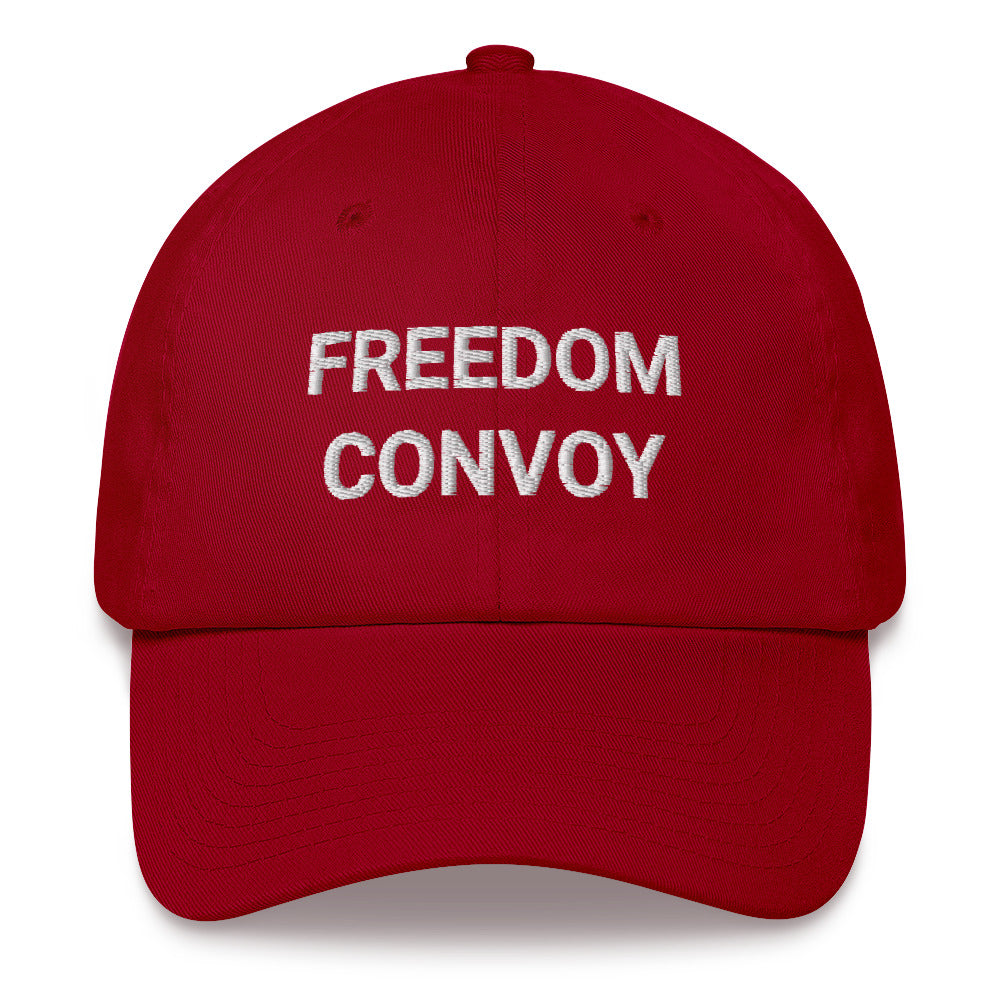 Freedom Convoy embroidered red dad hat.