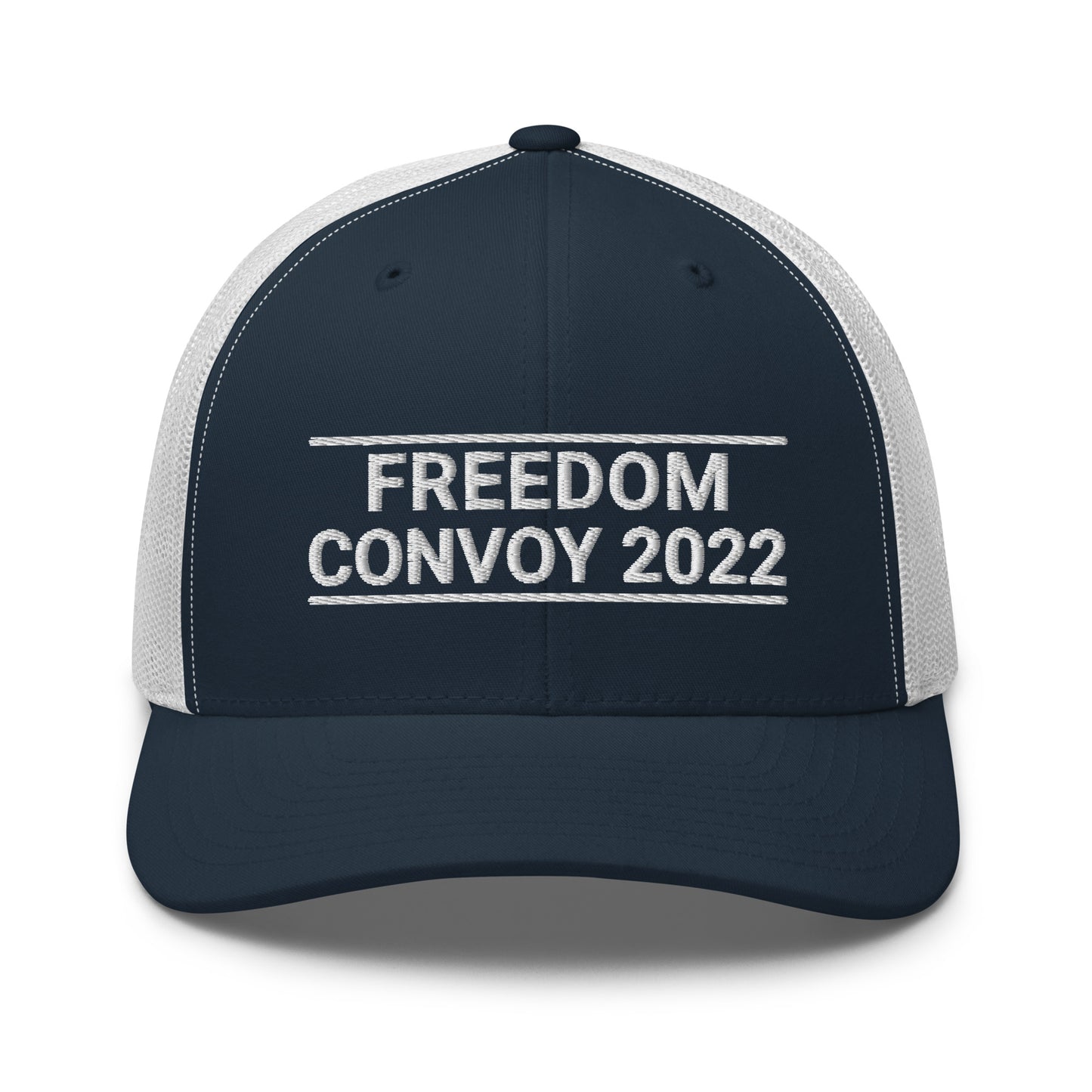 Freedom Convoy 2022 Yupoong 6606 blue and white hat.