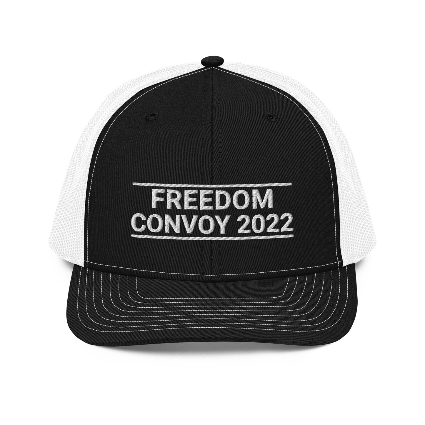 Freedom Convoy 2022 embroidered Richardson 1122 Black and white hat.