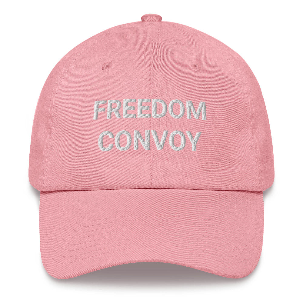 Freedom Convoy embroidered pink dad hat.