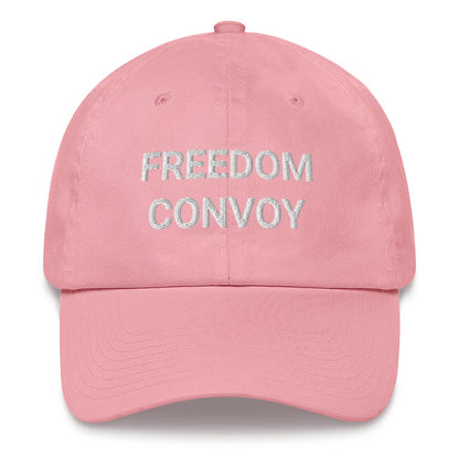 Freedom Convoy embroidered pink dad hat.