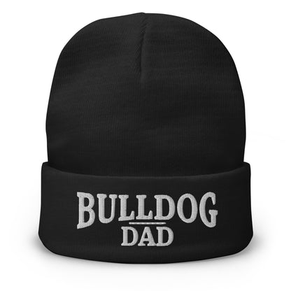 Bulldog Dad Embroidered Beanie