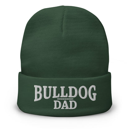 Bulldog Dad Embroidered Beanie