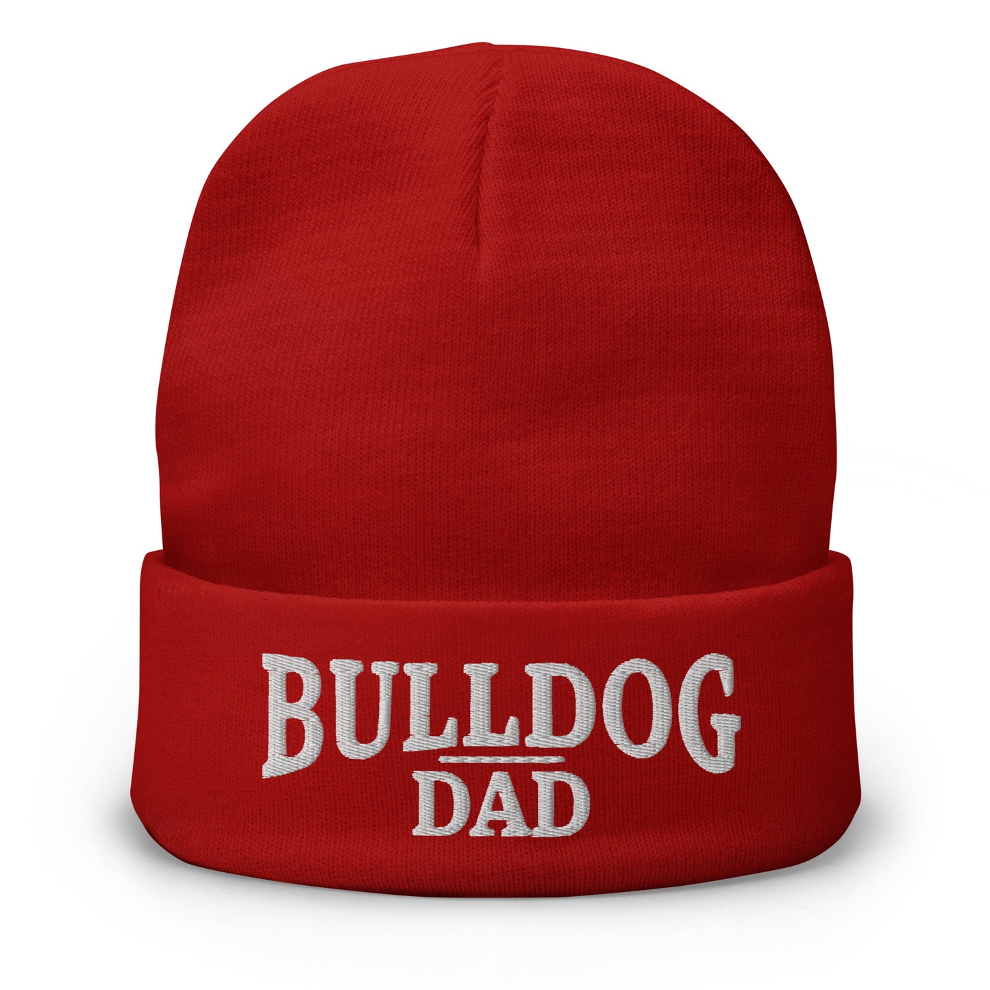 Bulldog Dad Embroidered Beanie