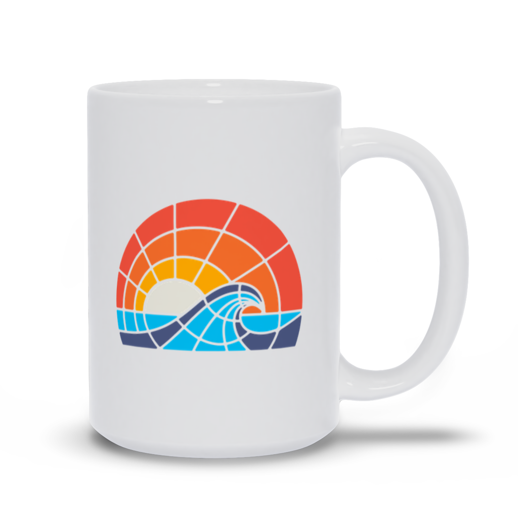 Ocean Sunset with Wave Coffee Mug Large