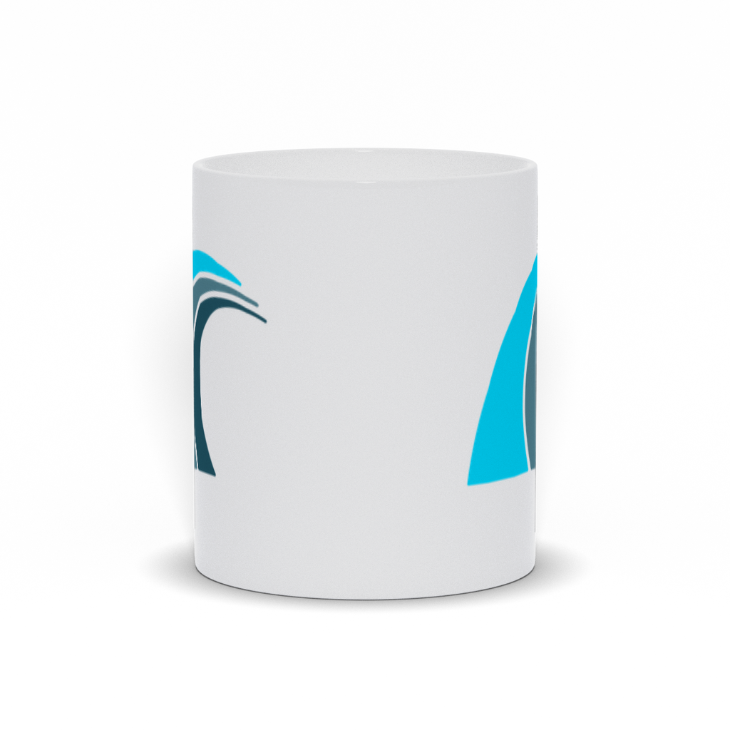 Blue Gray Ocean Wave Coffee Mug Front