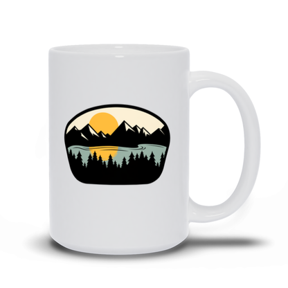 Mountain Lake Sunset Coffee Mug Large