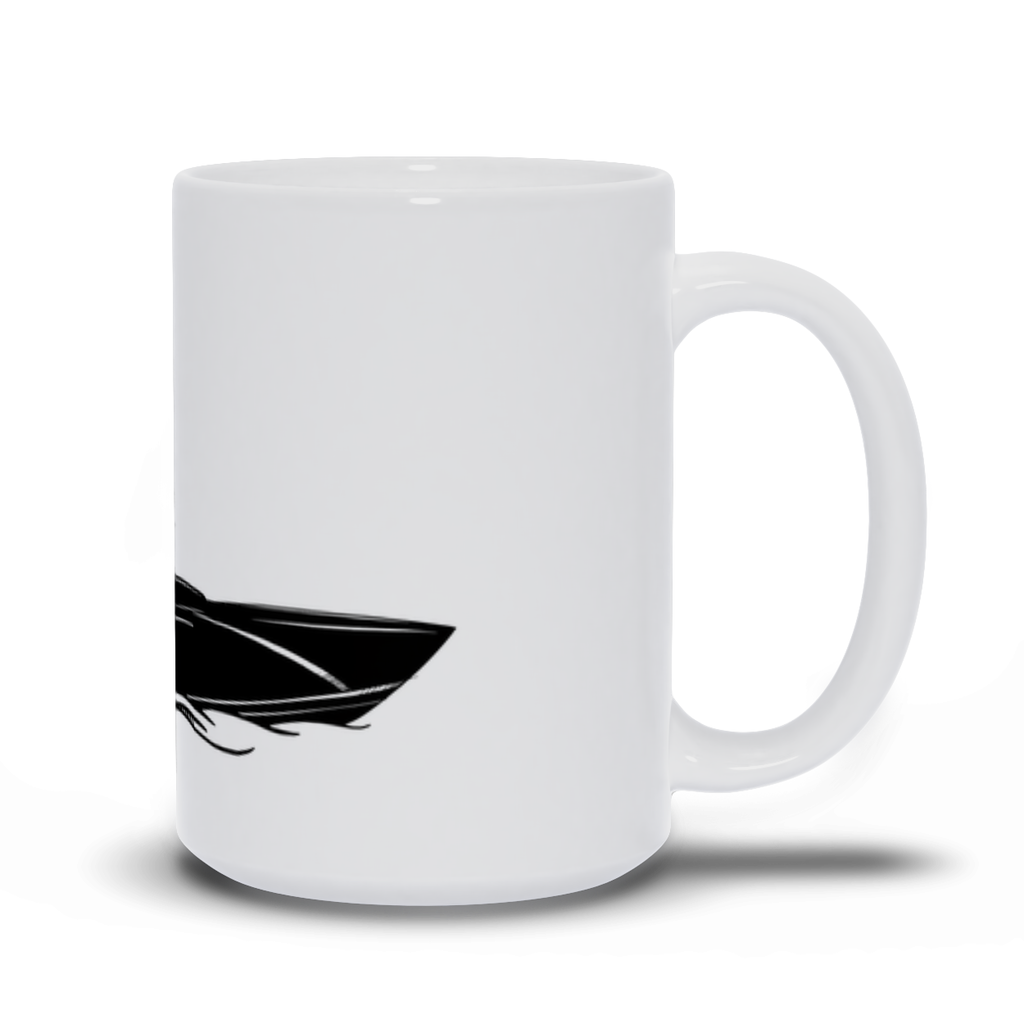 Fishing Boat on Water Coffee Mug Large