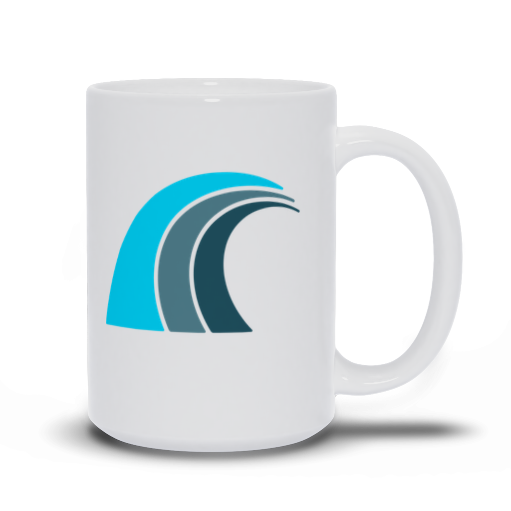 Blue Gray Ocean Wave Coffee Mug Large