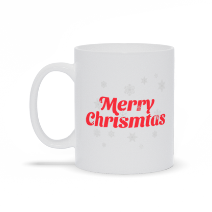 Merry Christmas Red Snowflake Coffee Mug Right