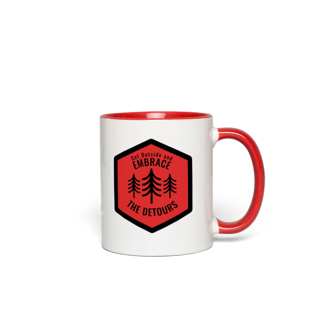 Get Outside and Embrace the Detours Accent Coffee Mug
