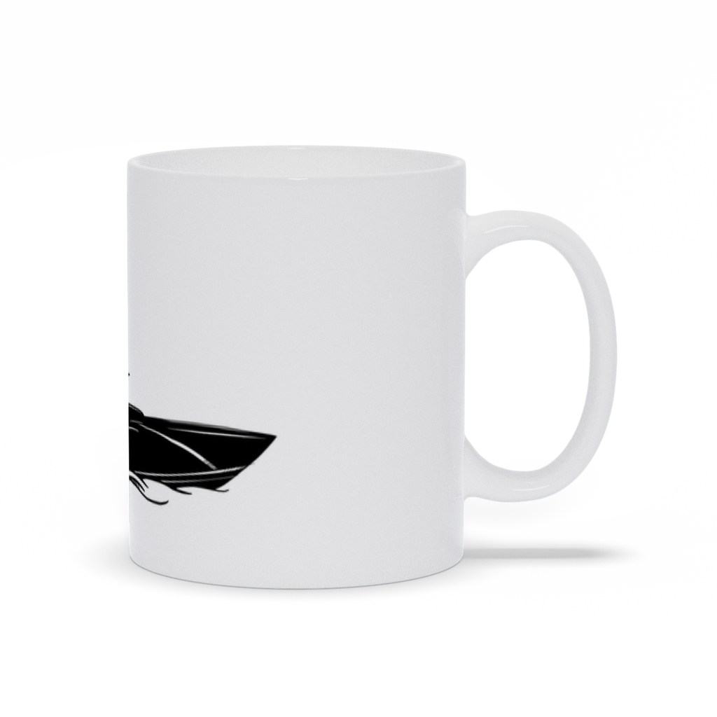 Fishing Boat on Water Coffee Mug Left