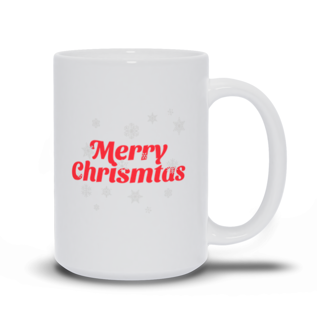 Merry Christmas Red Snowflake Coffee Mug Large