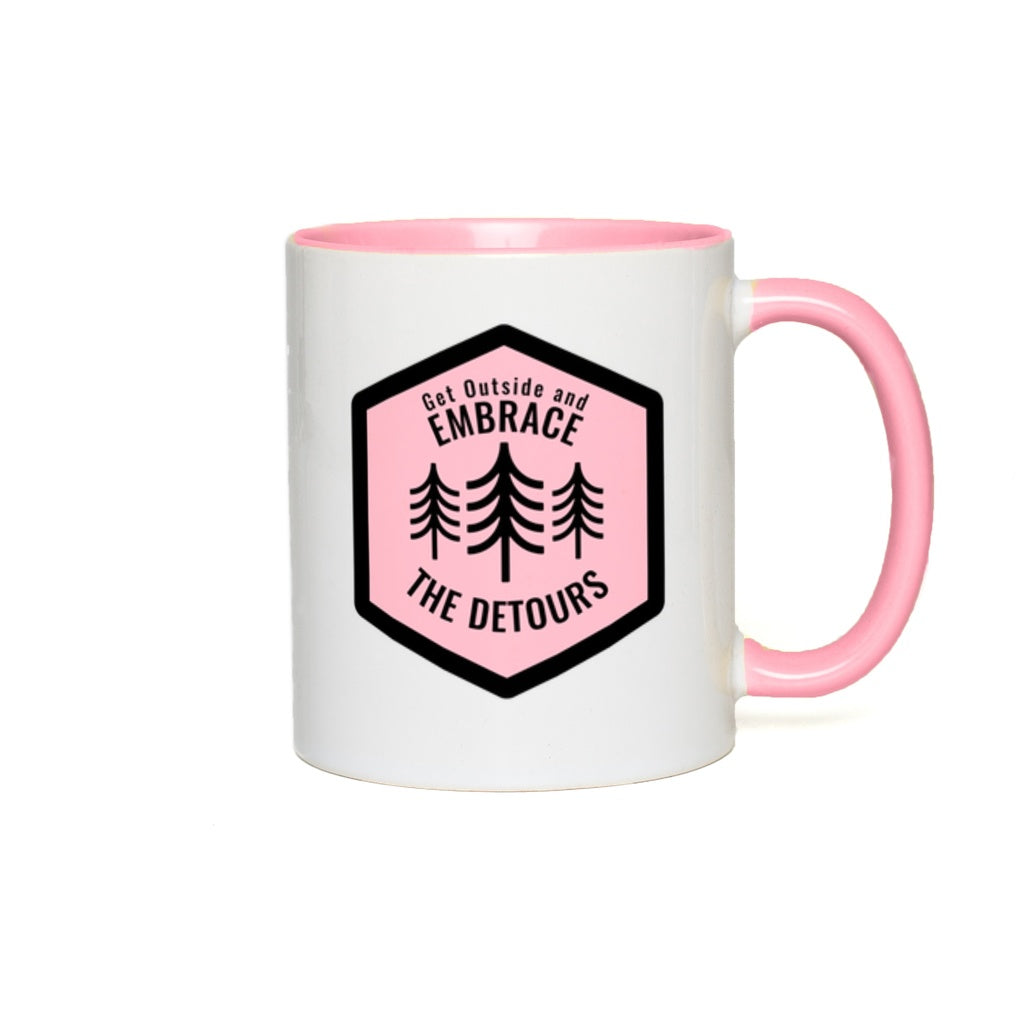 Get Outside and Embrace the Detours Accent Coffee Mug