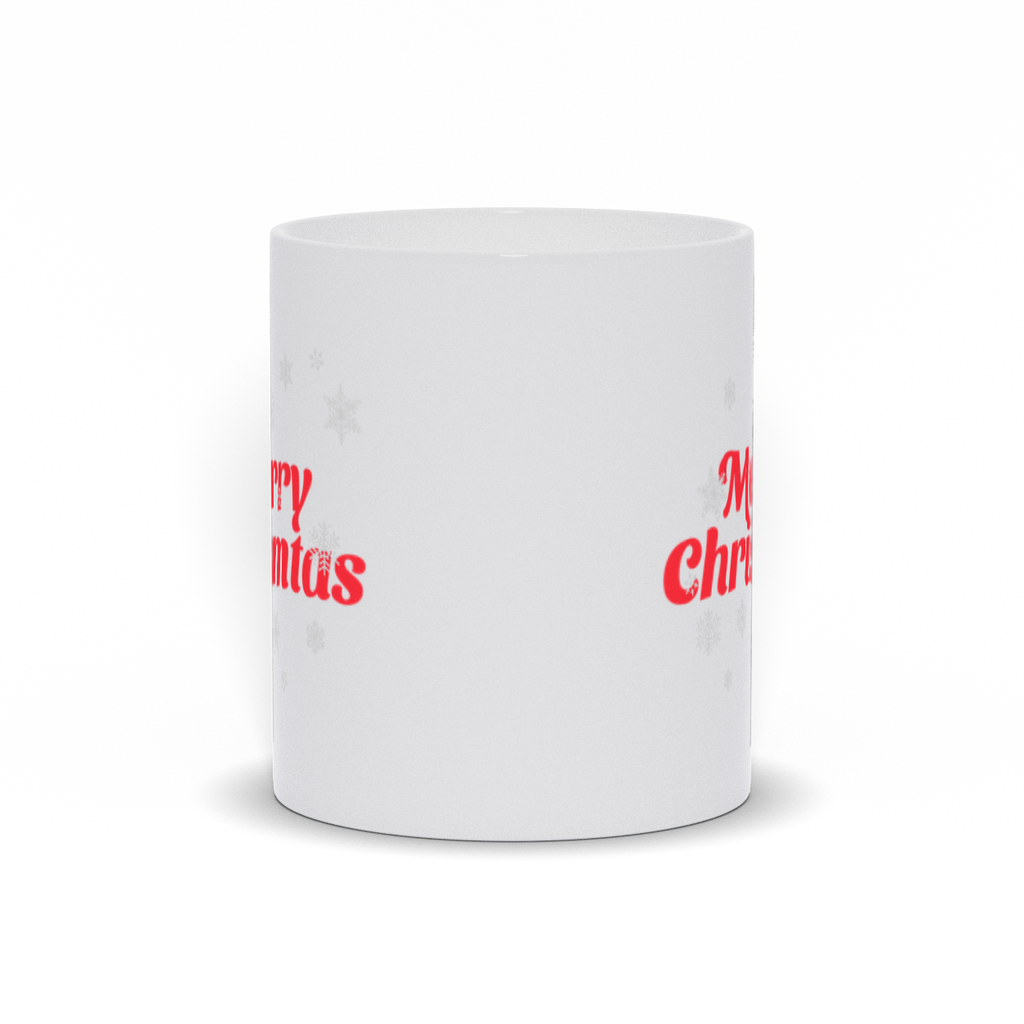 Merry Christmas Red Snowflake Coffee Mug Front