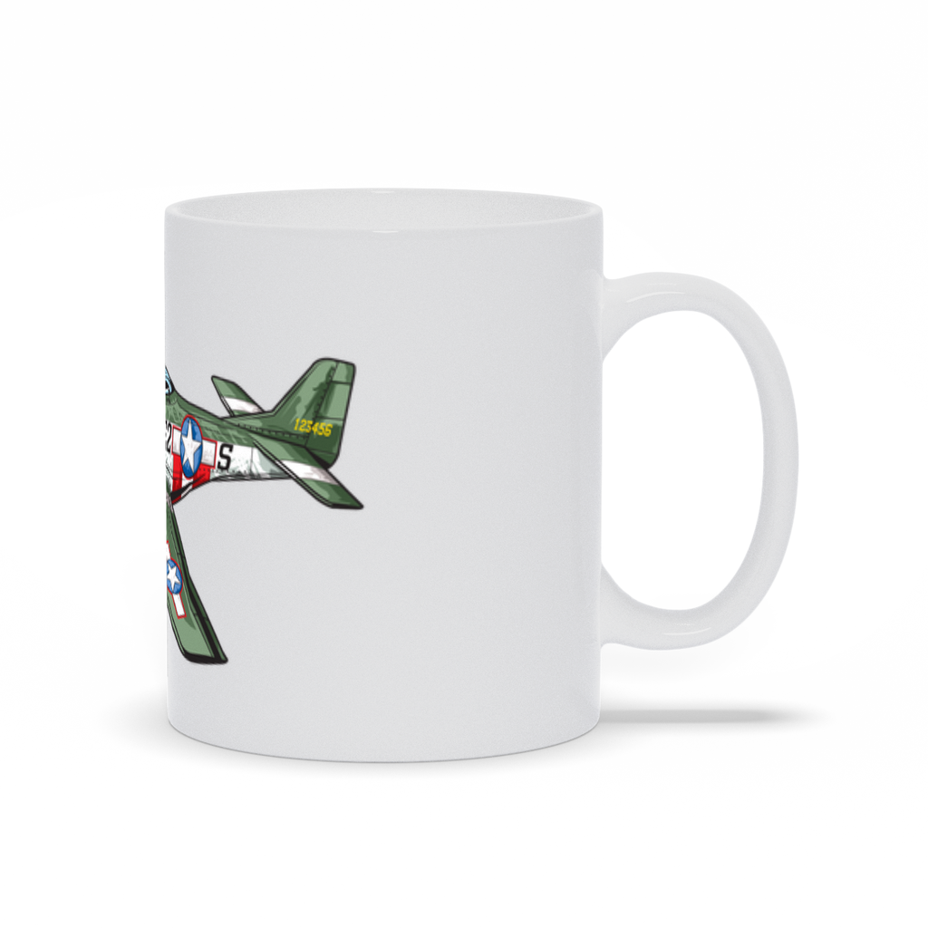 WWII P51 Mustang Fighter Plane Coffee Mug Left