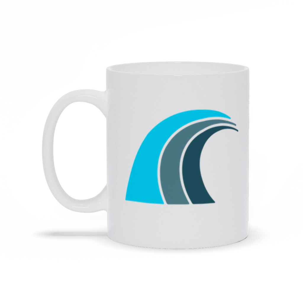Blue Gray Ocean Wave Coffee Mug Right