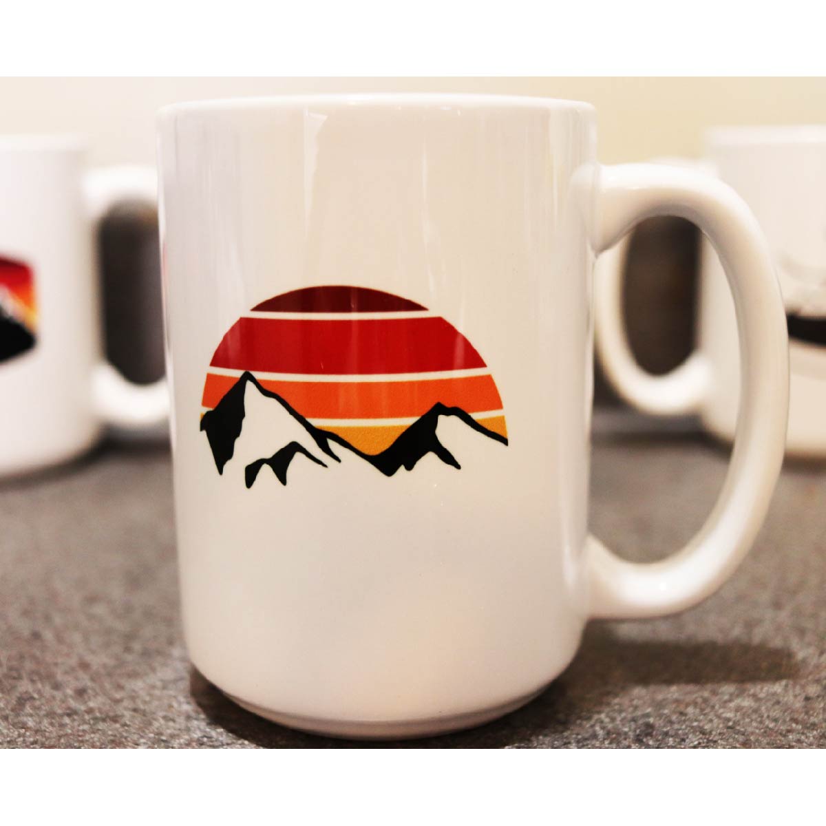 Mountain Coffee Mug - White Mountain Landscape and Sunset Coffee Mug